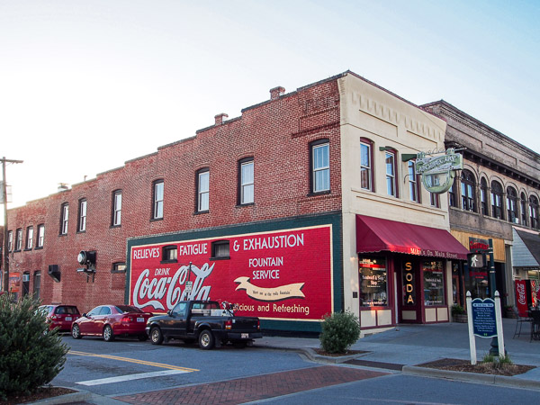 Justus Pharmacy at 303 North Main built 1900 in Hendersonville, NC. 